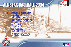 All-Star Baseball 2004 title screen for GameBoy Advance
